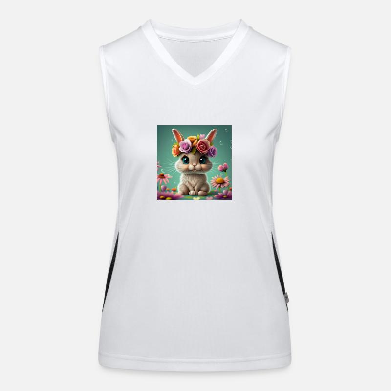 rabbit flowers Women's Functional Contrast Tank Top