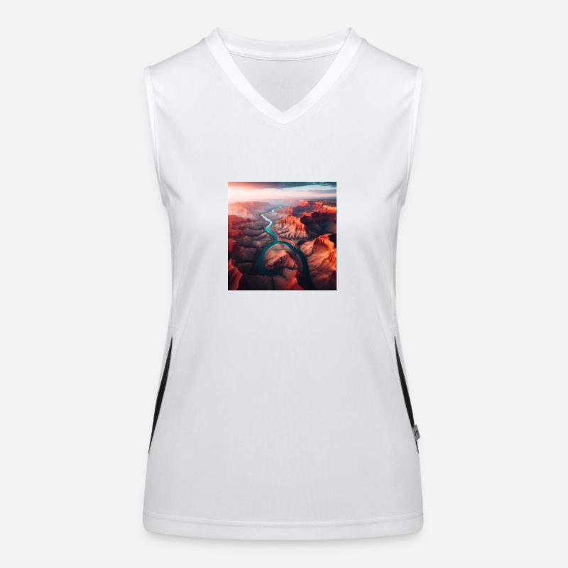 Fluss Landschaft Funktionelles Kontrast-Tank Top für Frauen