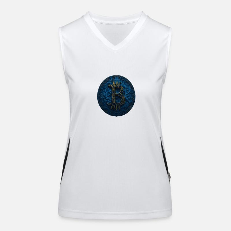 Bitcoin Blue Gold Women's Functional Contrast Tank Top