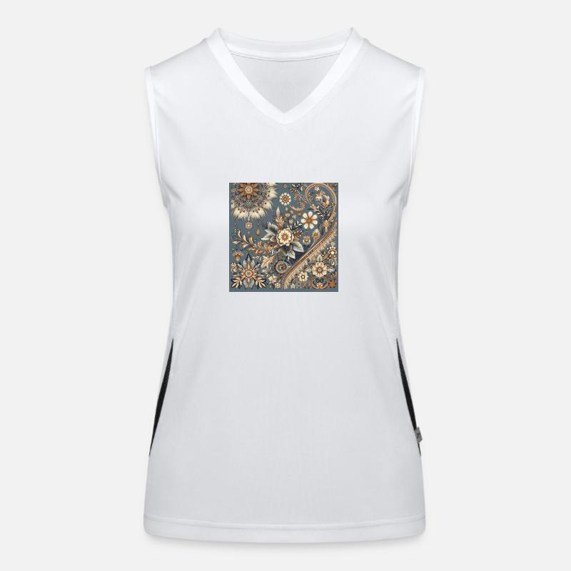 Floral Pattern Vintage Women's Functional Contrast Tank Top