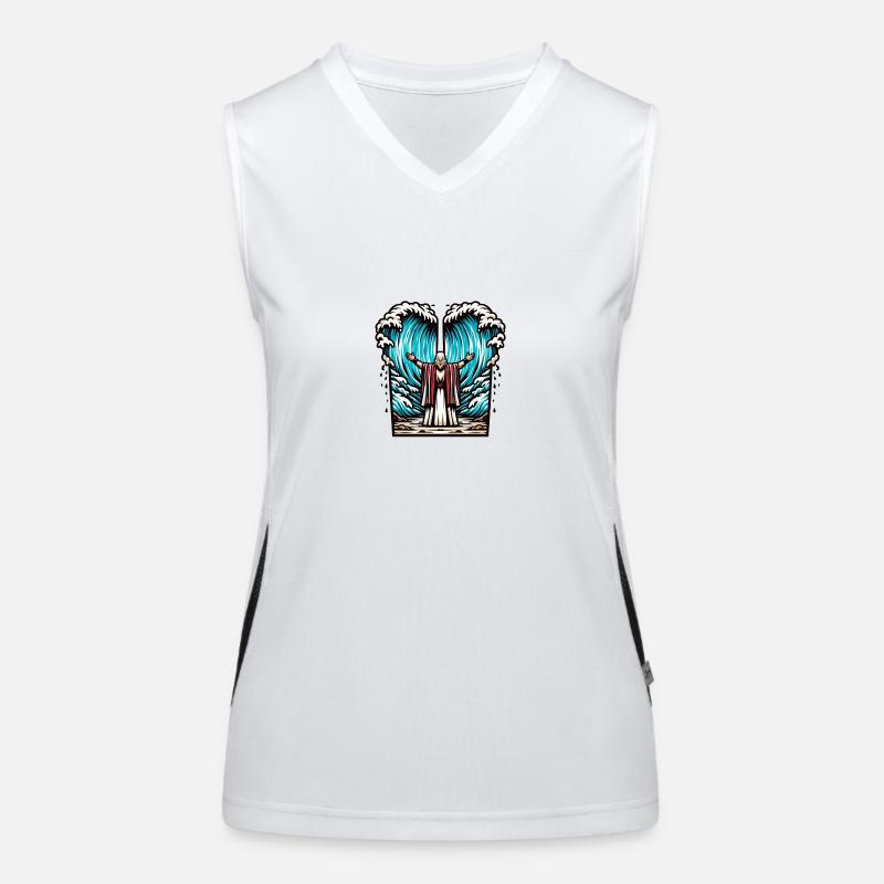 Moses teilt das Meer. Funktionelles Kontrast-Tank Top für Frauen