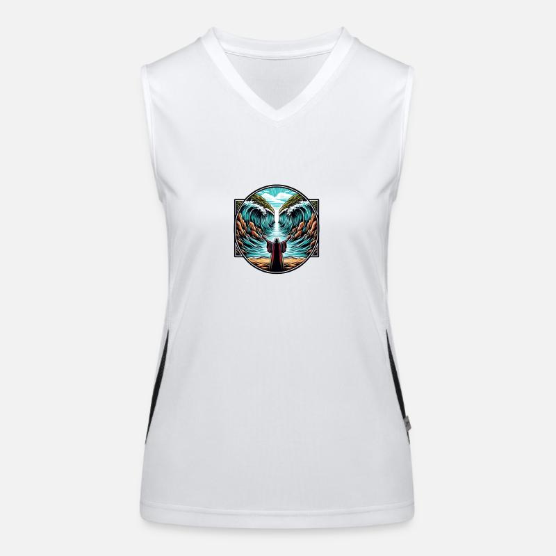 Moses teilt das Meer. Funktionelles Kontrast-Tank Top für Frauen