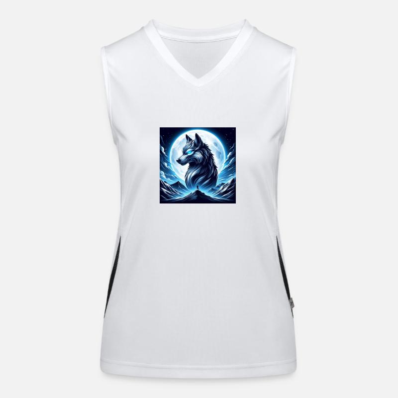 Wolf Funktionelles Kontrast-Tank Top für Frauen
