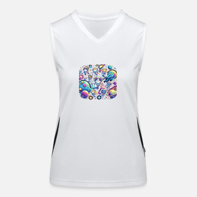 Cosmic Kitties Expedition Women's Functional Contrast Tank Top