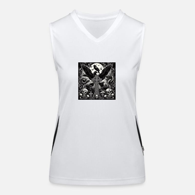 Easter themed gothic art Women's Functional Contrast Tank Top