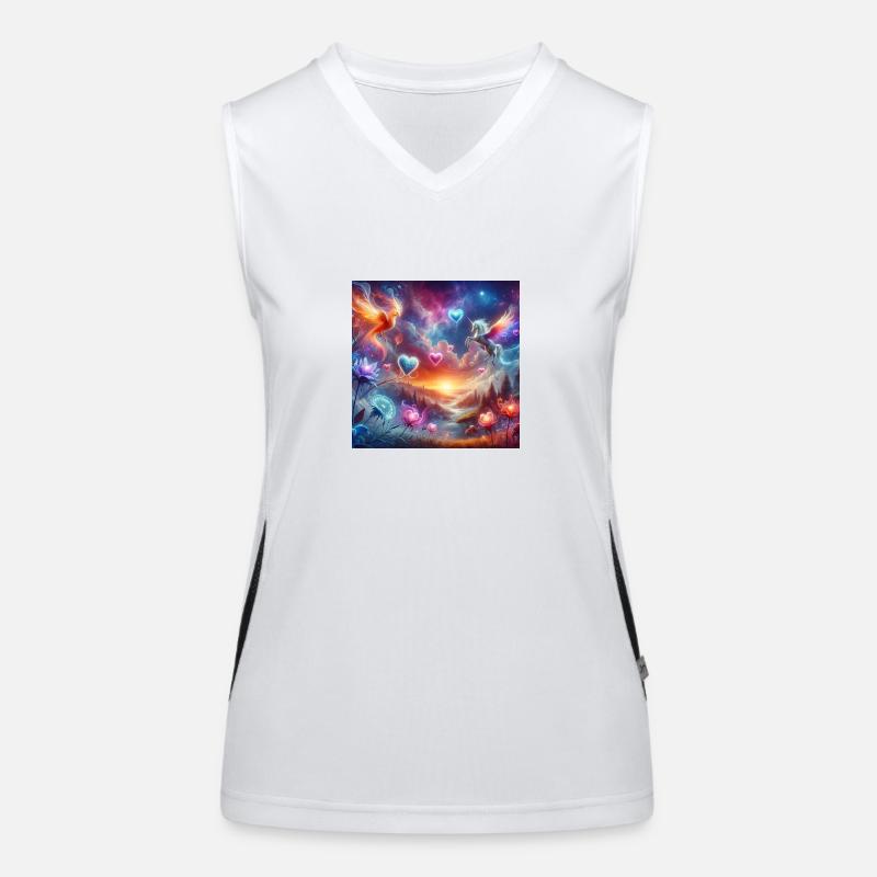 Mystical Creatures 1 - Women's Functional Contrast Tank Top - white/black