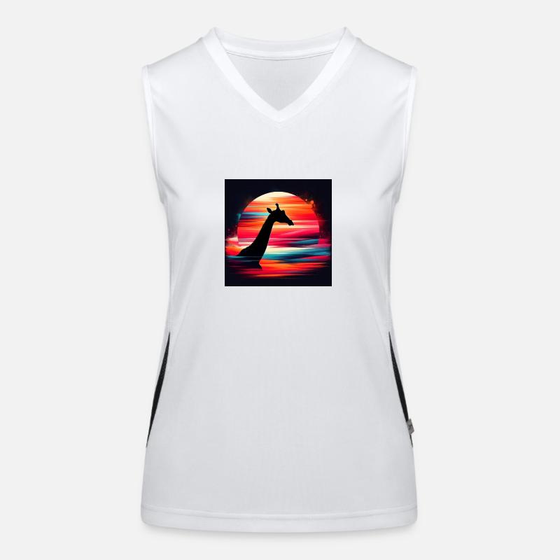 Silhouette Giraffe Women's Functional Contrast Tank Top
