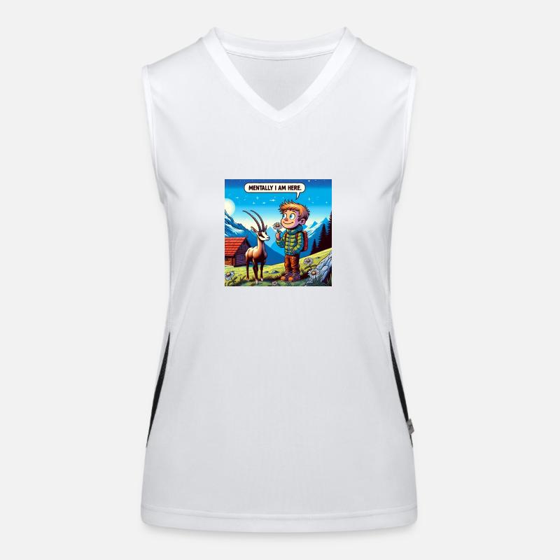 Ziegenjunge - mentally I am here Funktionelles Kontrast-Tank Top für Frauen