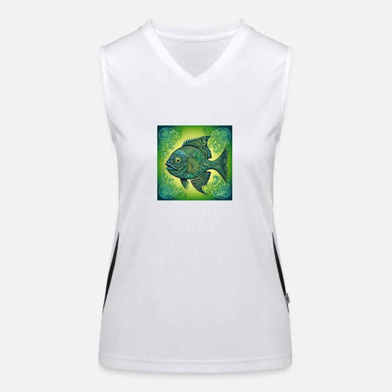 Pêcheur Poisson Poisson Débardeur respirant contrasté Femme