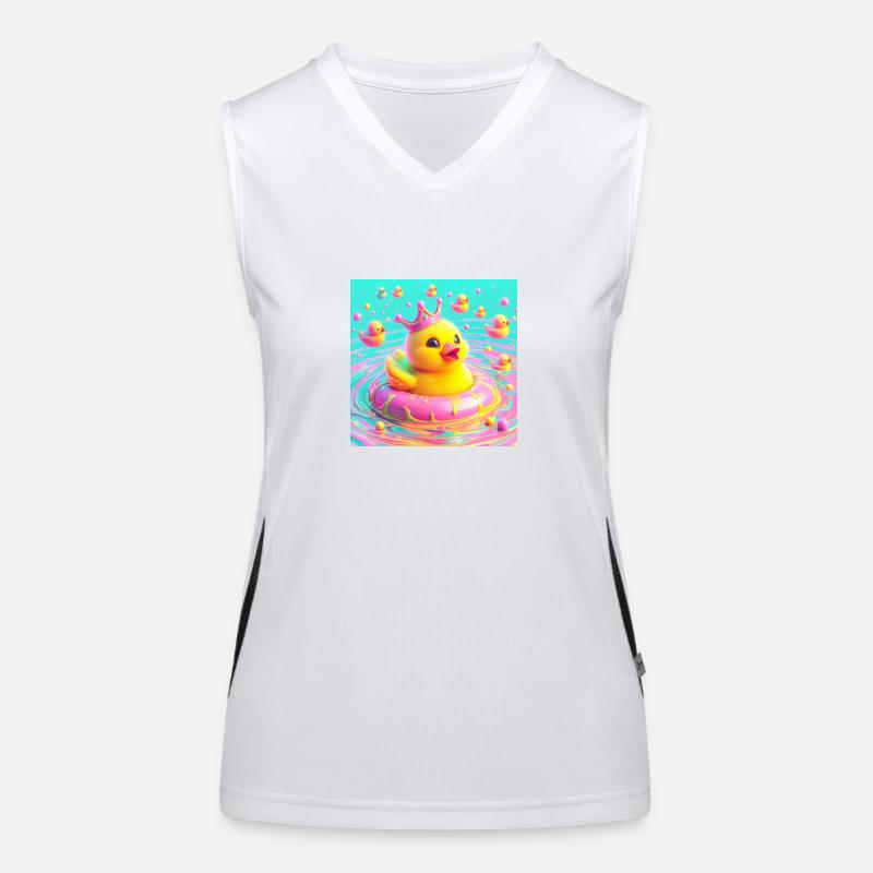 Canard de bain avec couronne en 3D Hyperréalisme Pastel Débardeur respirant contrasté Femme