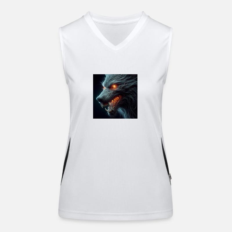 Loup Effrayant Dangereux Hyperréalisme 3D Débardeur respirant contrasté Femme