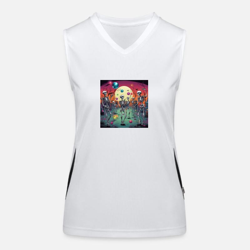Skeleton Birthday - Women's Functional Contrast Tank Top - white/black