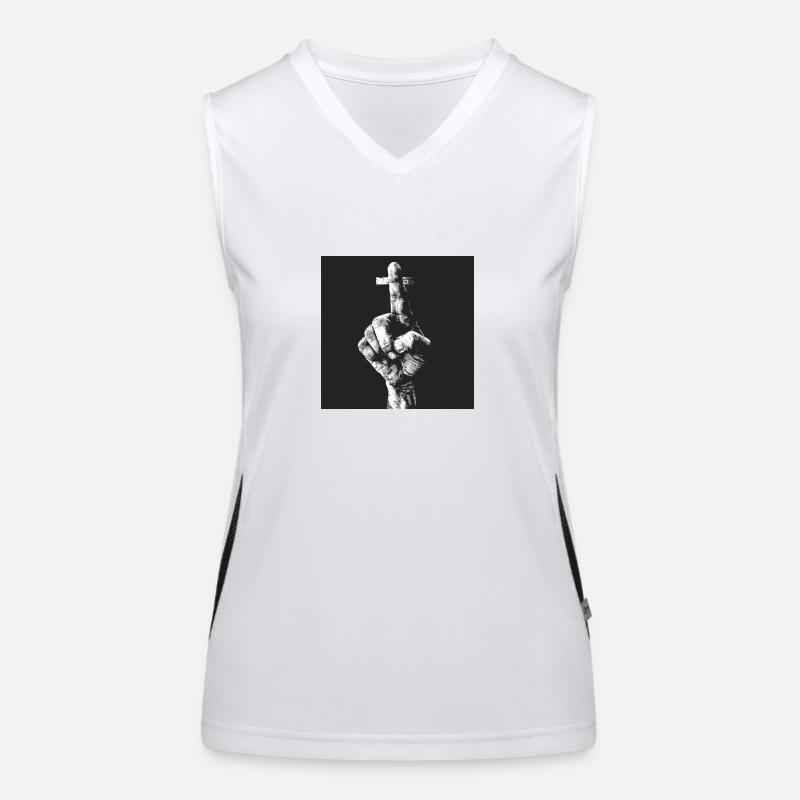 Cross finger Funktionelles Kontrast-Tank Top für Frauen