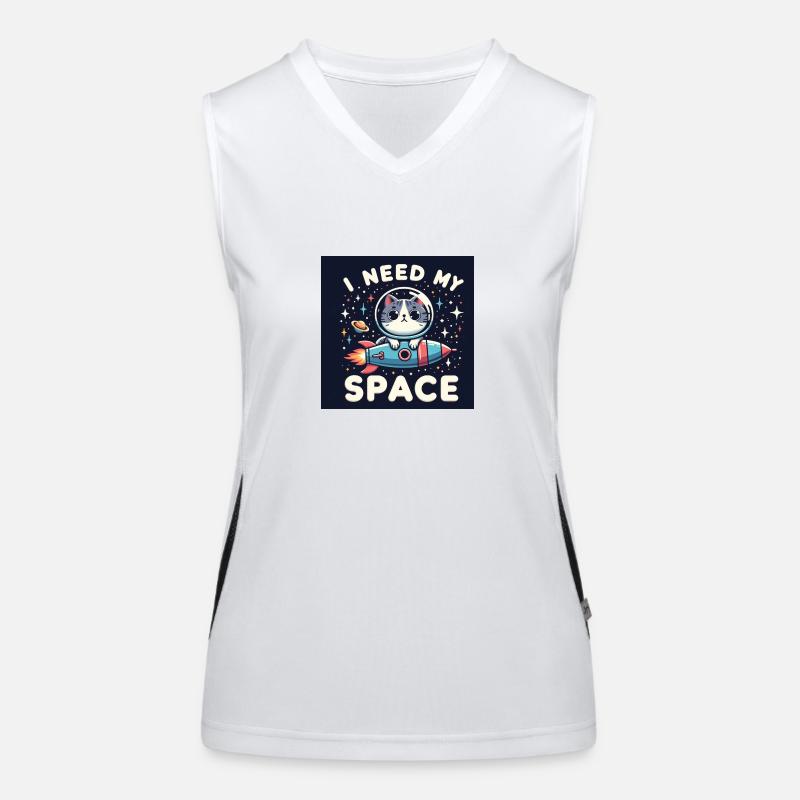 I need my space Cat Funktionelles Kontrast-Tank Top für Frauen
