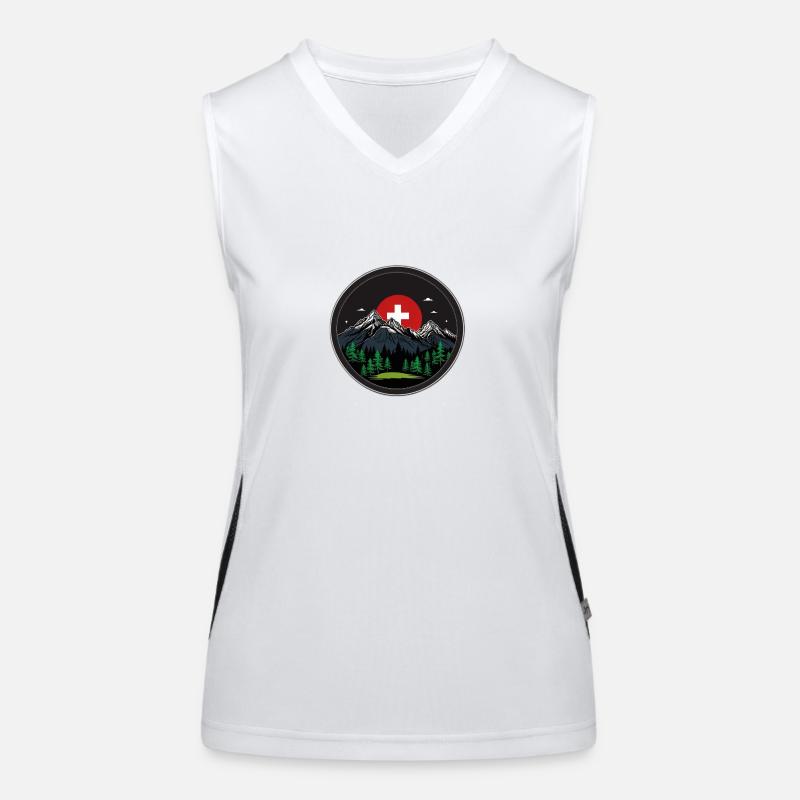 Schweizer Flagge Funktionelles Kontrast-Tank Top für Frauen
