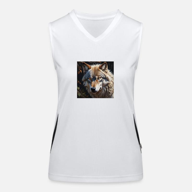 Wolf - Women's Functional Contrast Tank Top - white/black