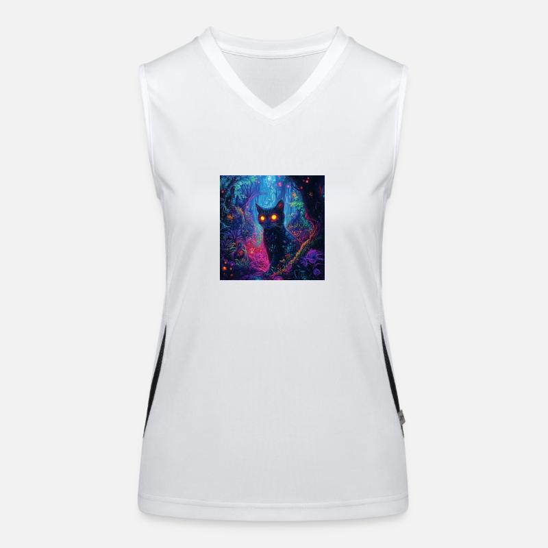 FANTASY Forest Cat Funktionelles Kontrast-Tank Top für Frauen