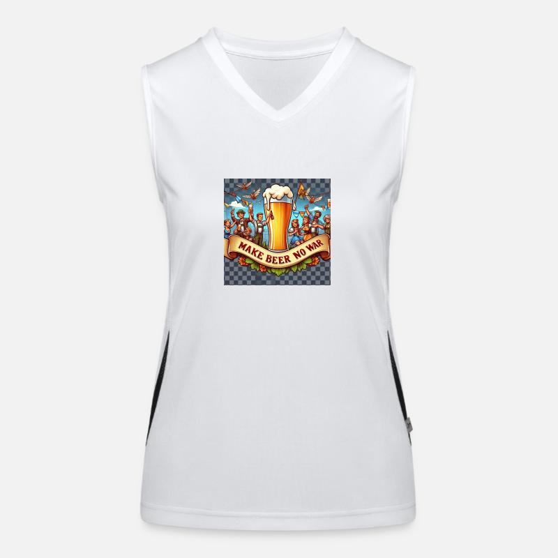 MAKE BEER NO WAR Women's Functional Contrast Tank Top