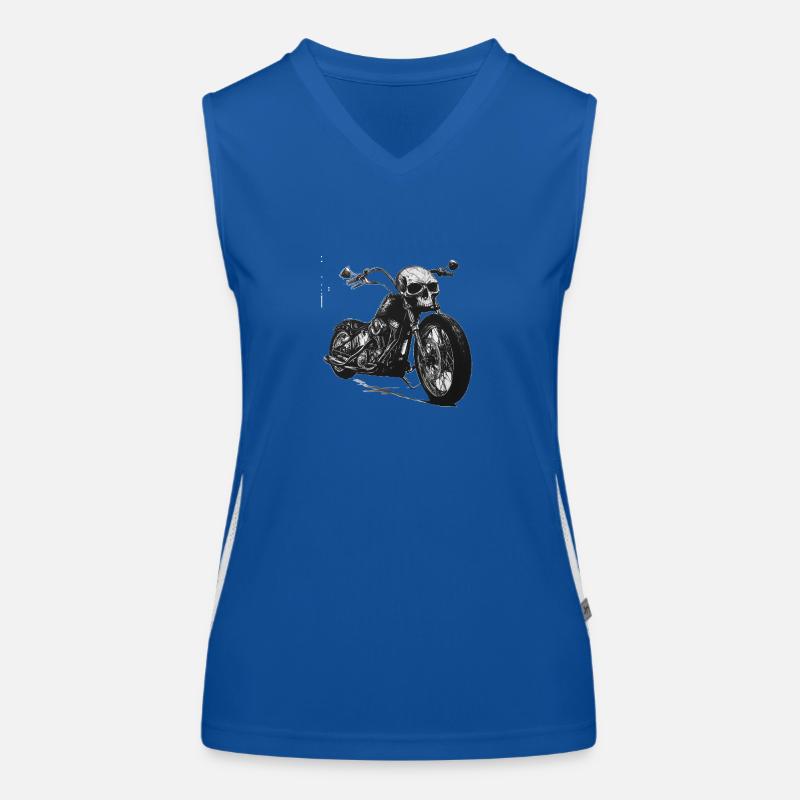 Motorrad mit Totenkopf Funktionelles Kontrast-Tank Top für Frauen