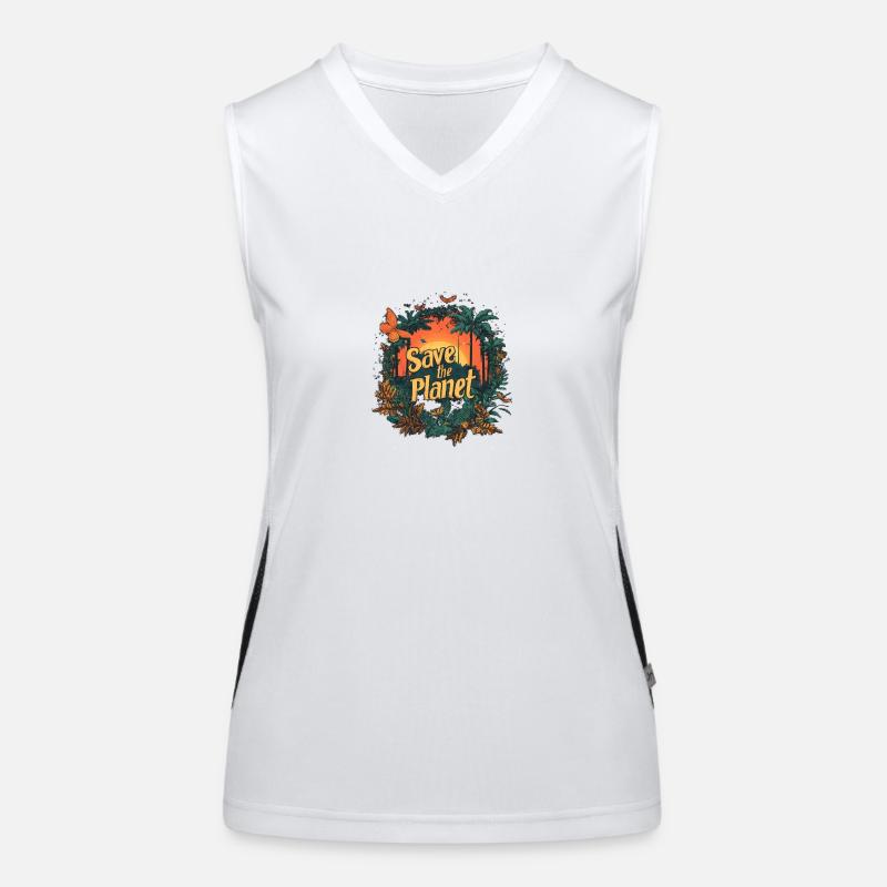 Save the planet Butterfly Funktionelles Kontrast-Tank Top für Frauen