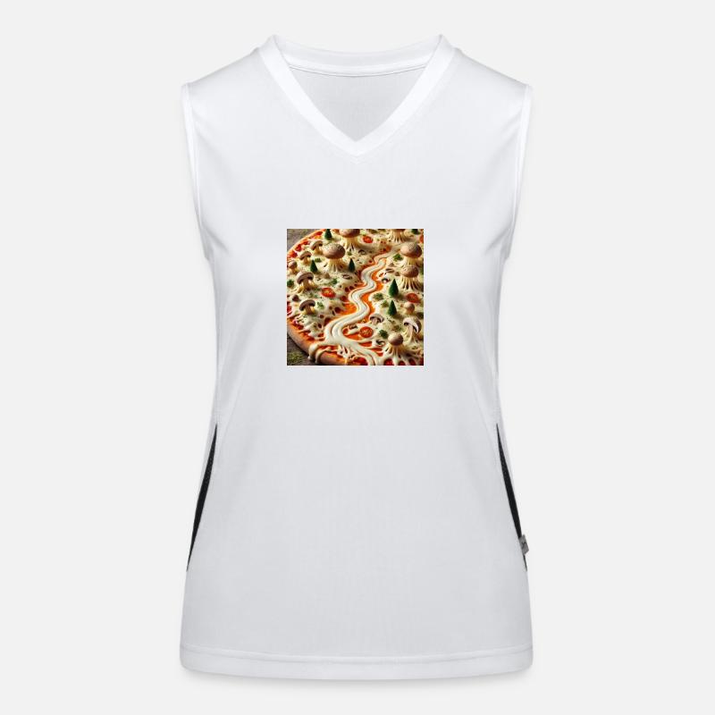 Pizza Funktionelles Kontrast-Tank Top für Frauen