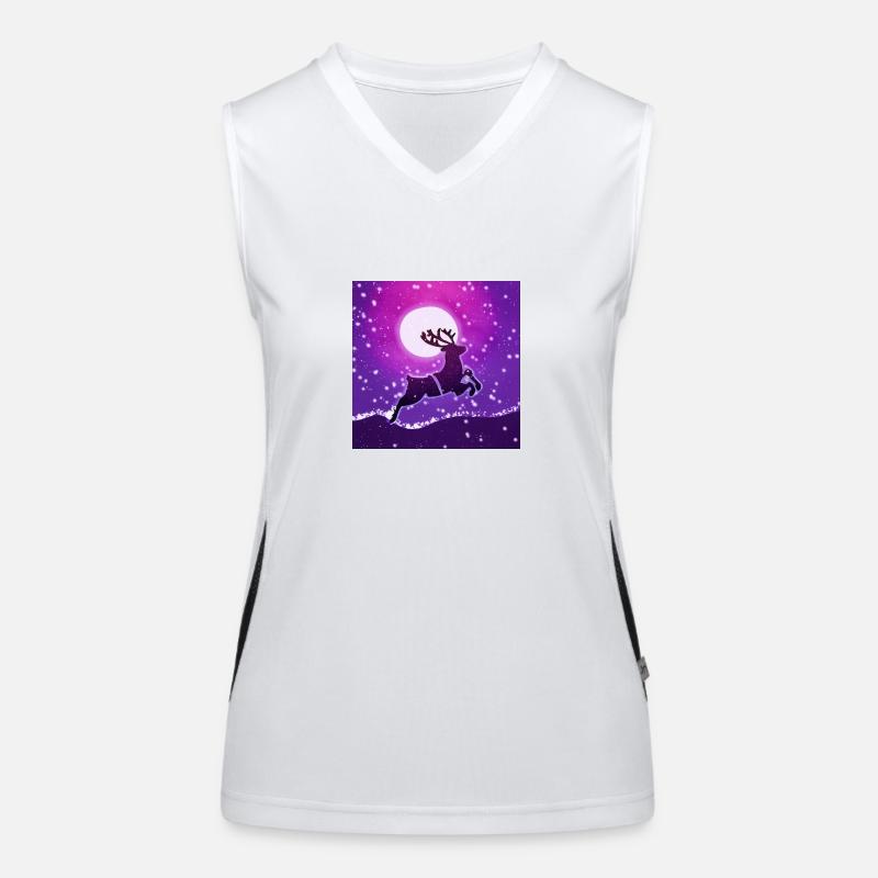 Galloping reindeer - Women's Functional Contrast Tank Top - white/black