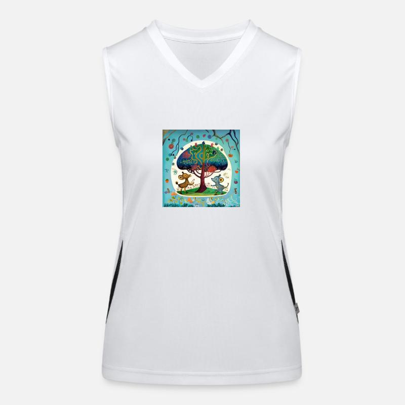 Der Baum des Lebens Funktionelles Kontrast-Tank Top für Frauen