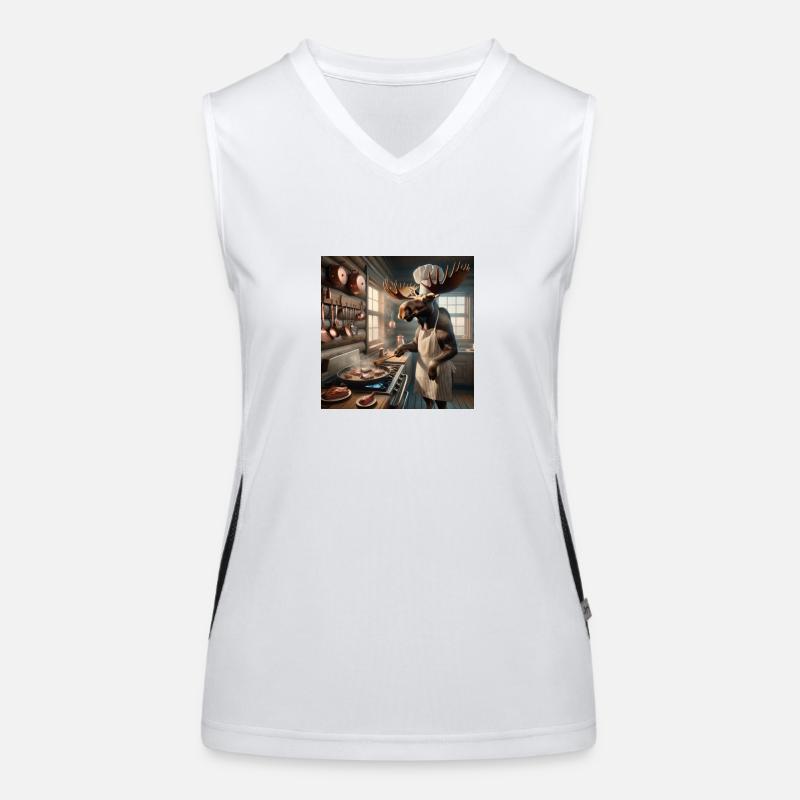 Moose steak - Women's Functional Contrast Tank Top - white/black