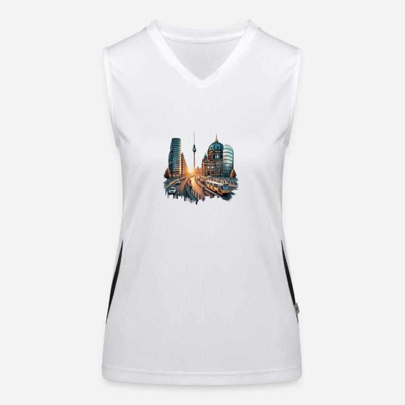 Berlin Design Funktionelles Kontrast-Tank Top für Frauen