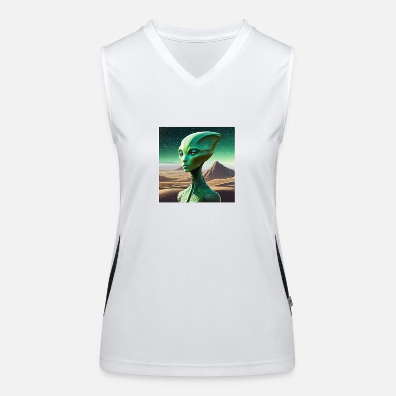 Green Alien - Women's Functional Contrast Tank Top - white/black