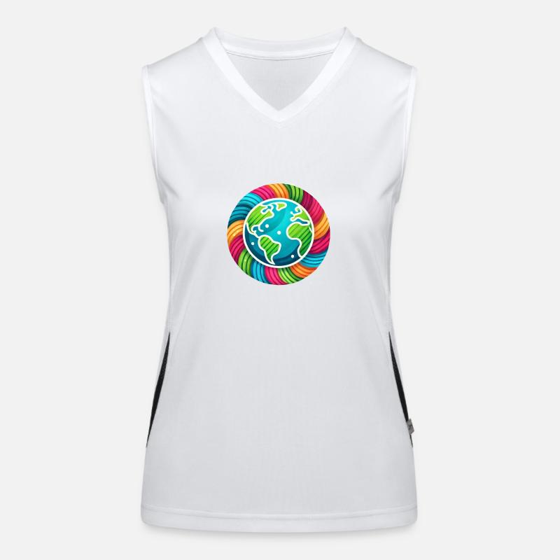 World in Peace Funktionelles Kontrast-Tank Top für Frauen