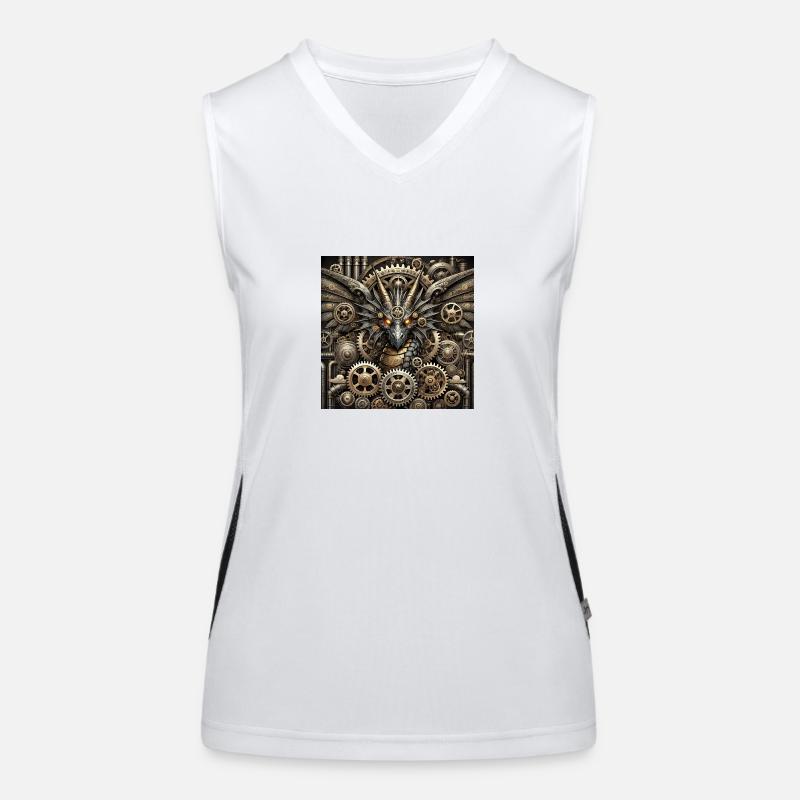 Steampunk Drachen Lord Funktionelles Kontrast-Tank Top für Frauen