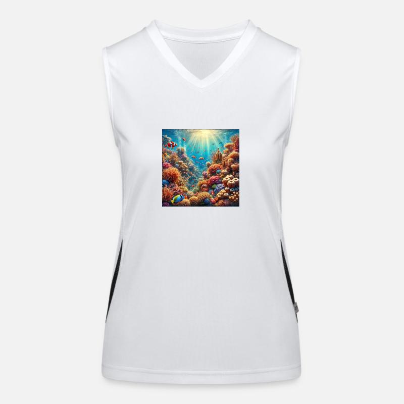 Korallenriff Funktionelles Kontrast-Tank Top für Frauen