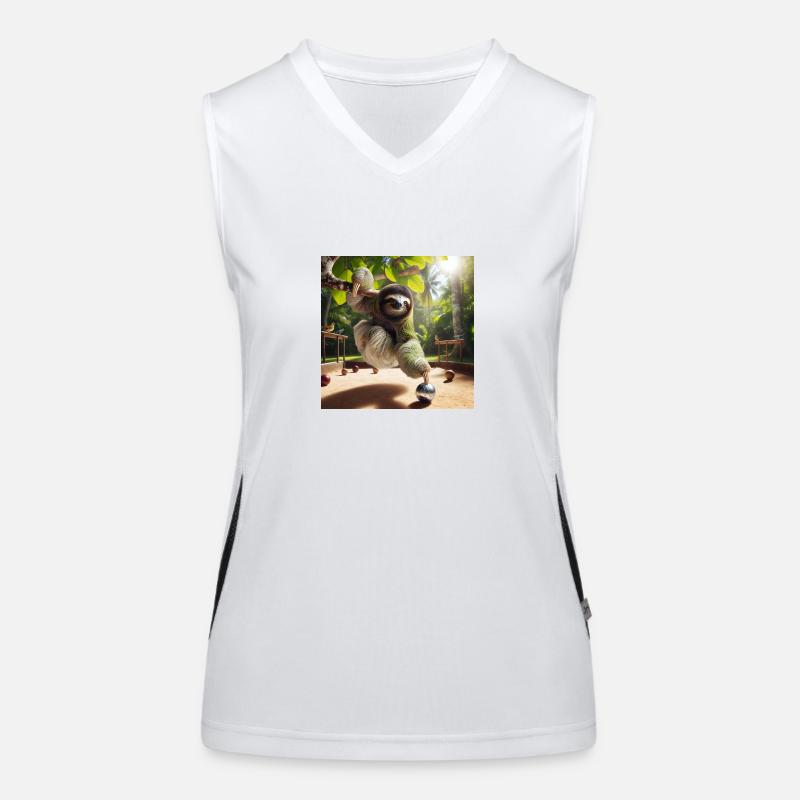 Faultier Tramp Petanque Funktionelles Kontrast-Tank Top für Frauen