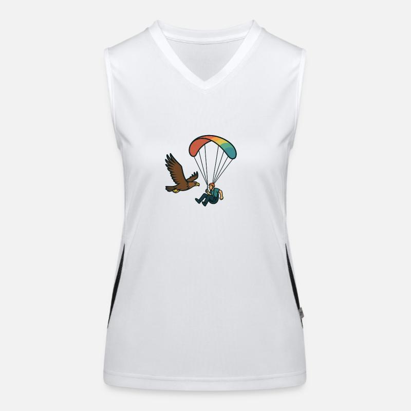 Paragliders and eagles - Women's Functional Contrast Tank Top - white/black