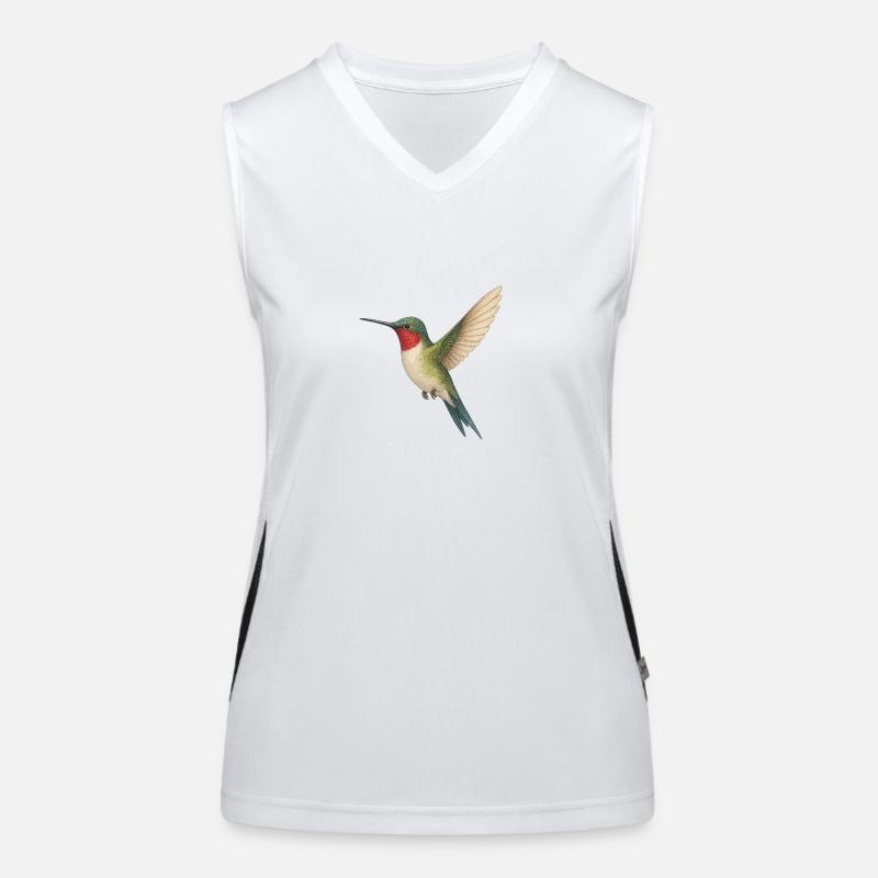 Ruby-throated hummingbird – nature meets elegance Women's Functional Contrast Tank Top