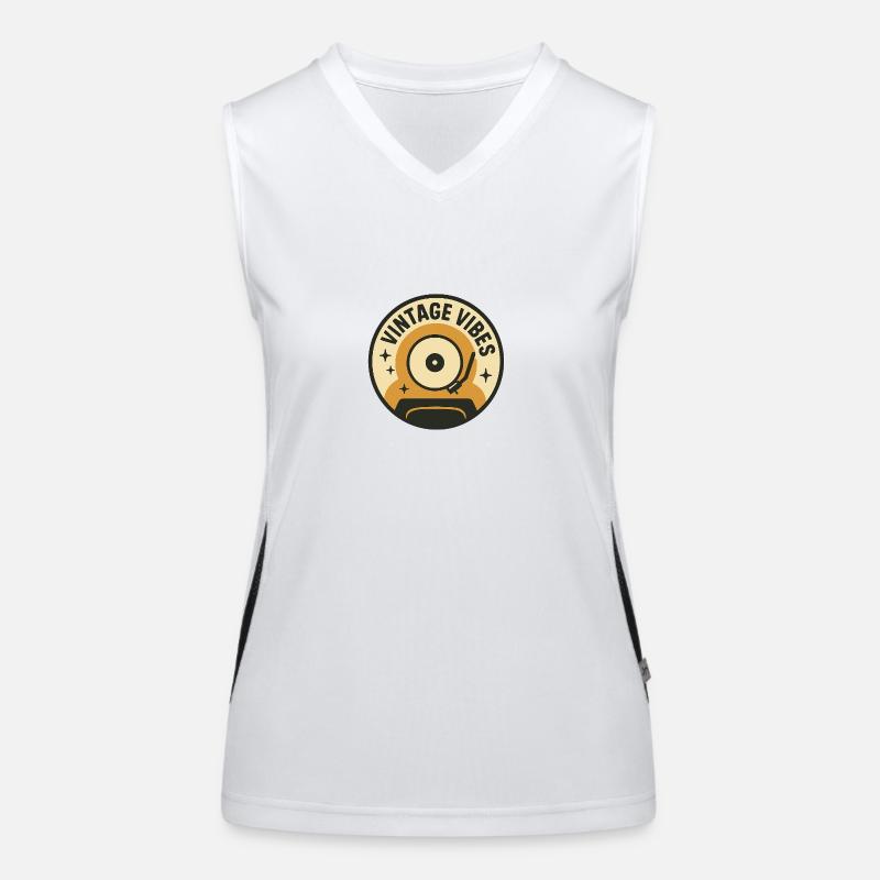 60s record player Women's Functional Contrast Tank Top