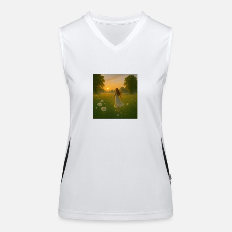 Mädchen Wiese Funktionelles Kontrast-Tank Top für Frauen
