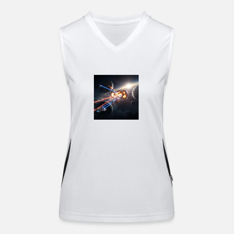 Futuristic space illusion Women's Functional Contrast Tank Top