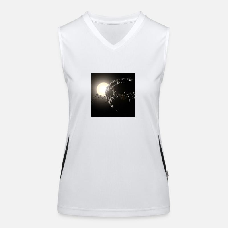 Moon and starry sky Women's Functional Contrast Tank Top
