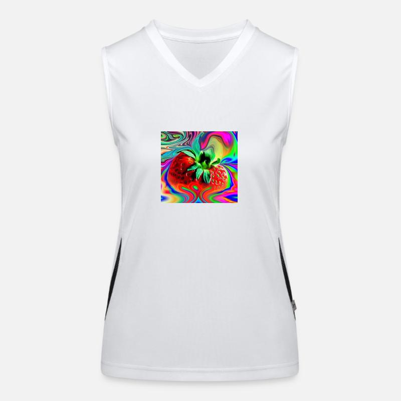 Erdbeere Funktionelles Kontrast-Tank Top für Frauen