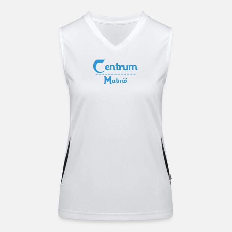 Centrum Malmö – Blue Text Design Funktionelles Kontrast-Tank Top für Frauen