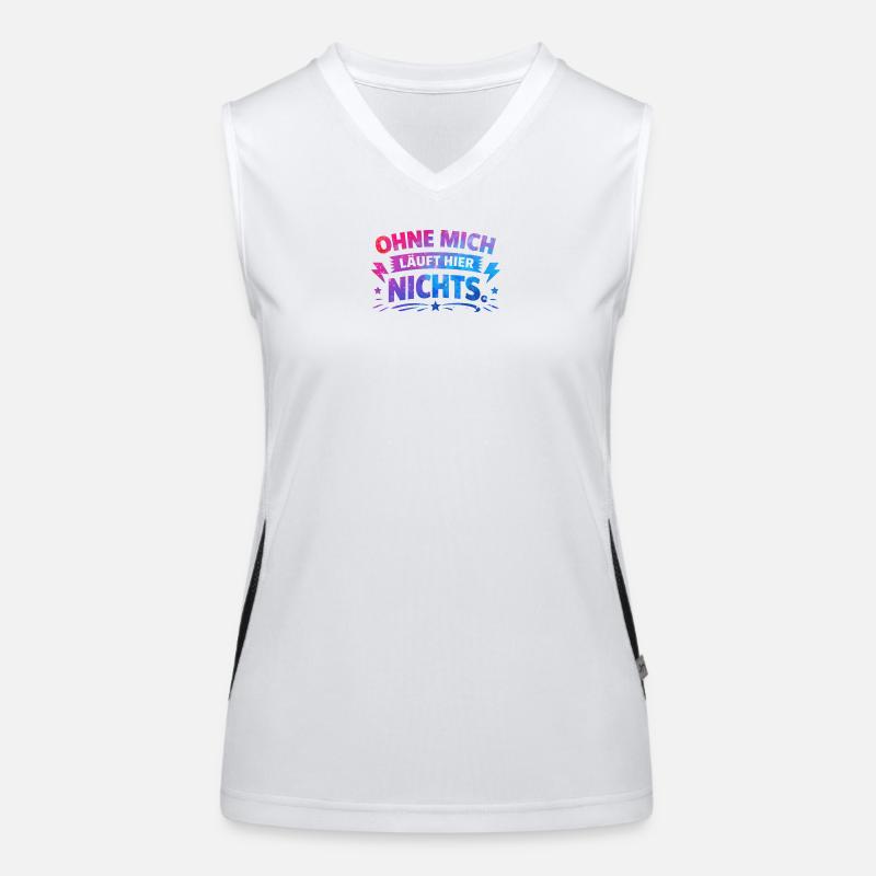 Nothing works here without me. - Women's Functional Contrast Tank Top - white/black
