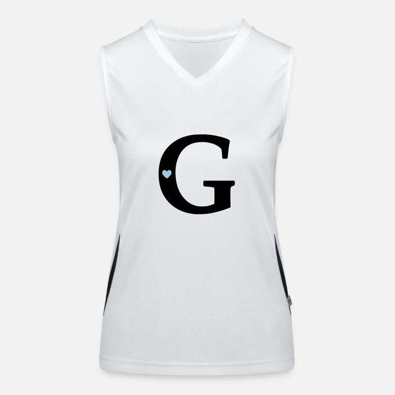 Buchstabe G Anfangsbuchstabe Funktionelles Kontrast-Tank Top für Frauen