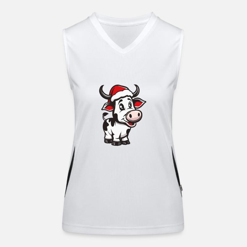 Kuh Weihnachten Funktionelles Kontrast-Tank Top für Frauen
