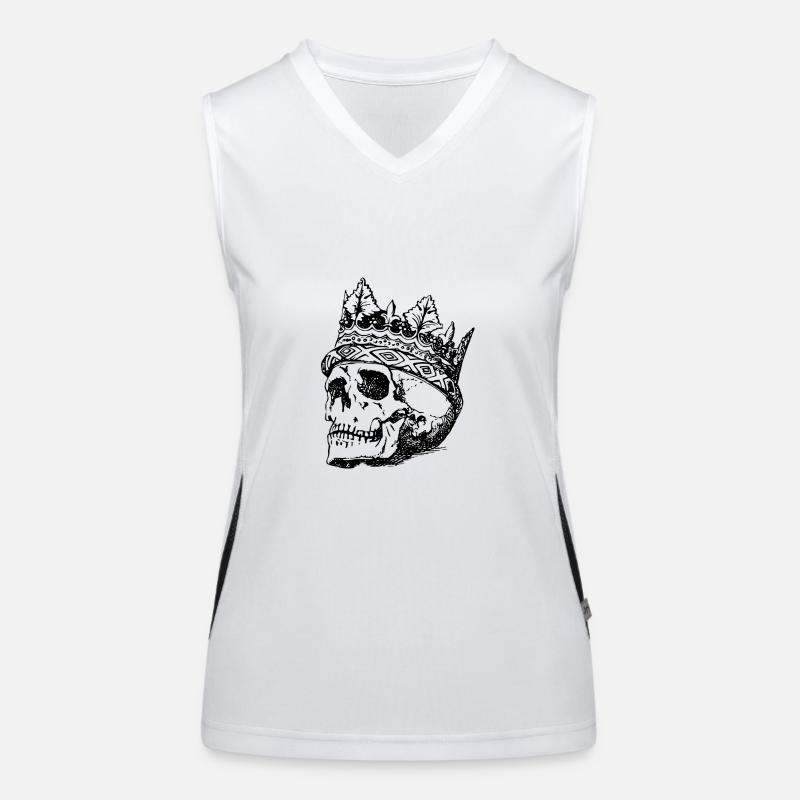 König Krone Totenkopf Funktionelles Kontrast-Tank Top für Frauen