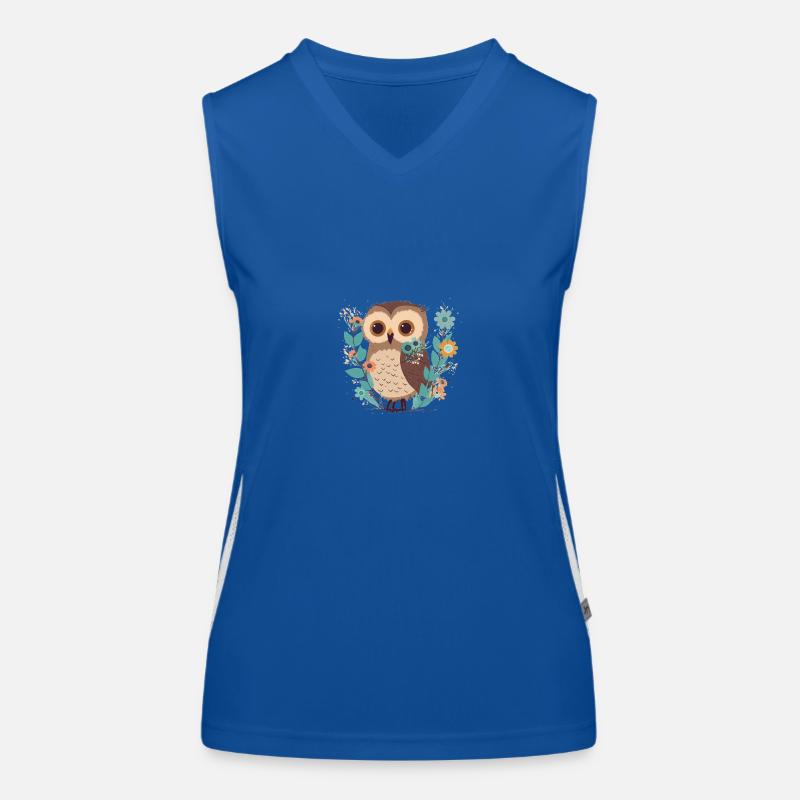 Süße Eule im Blumenwald 4 Funktionelles Kontrast-Tank Top für Frauen