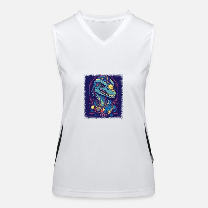 rex dinosaurus fun brachiosaurus gift idea humor Funktionelles Kontrast-Tank Top für Frauen