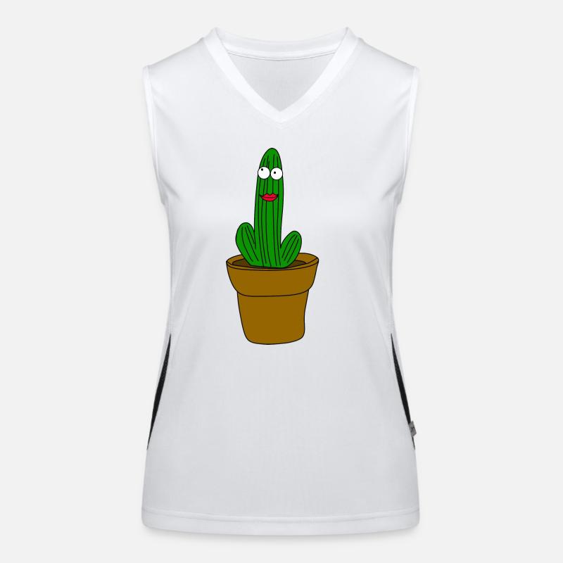 Cactus avec visage Débardeur respirant contrasté Femme