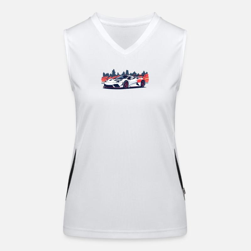 Racing supercar with a red accent Women's Functional Contrast Tank Top